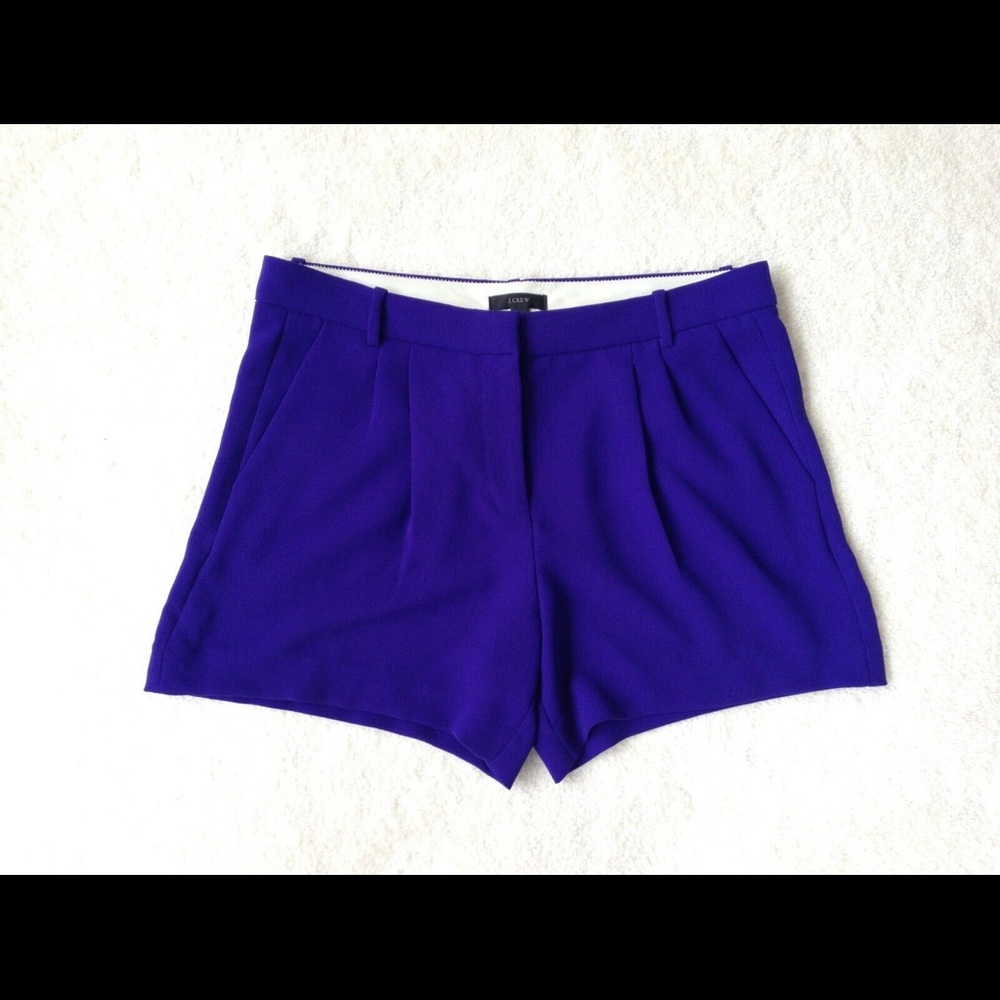 J. Crew Pleated Crepe Short in Byzantine Purple 12